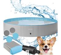 tectake® Piscine pour Chien Piscines a Balle Piscine autoportée Pliable Ø160cm Jeu Exterieur & intérieur pour Chien & Chat Jouet pour Chiens Jeux d'eau Jardin Salon