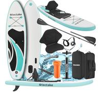Planche de stand-up paddle - TECTAKE - Planche 2 en 1 gonflable antidérapante avec kit complet 288 x 77 x 22,5 cm - Blanc/Turquoise