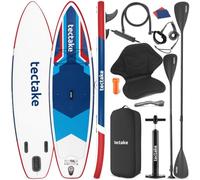 tectake® Planche Sup Gonflable, Kayak, 200 kg, Antidérapant, Pagaie Double