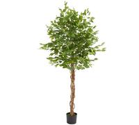 TecTake® Plante Artificielle Ficus Artificiel 180cm Fausse Plante Interieur Arbre Vert Arbre Artificiel Décoration Maison idéal pour Décoration Salon Chambre Cuisine Dressing Chambre Enfant Bureau