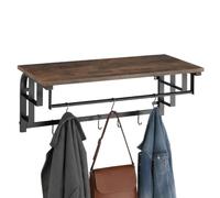 Penderie - TECTAKE - Penderie WESTWOOD en bois MDF et acier au style industriel 66 x 30 x 27 cm - Bois foncé