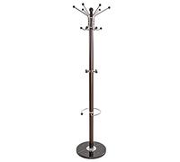 TecTake Porte Manteau Perroquet Pied en marbre 12 têtes pour entrée ou Salon avec Porte Parapluie et Sac à Main - diverses Couleurs au Choix - (Noir-Marron | No. 401033)