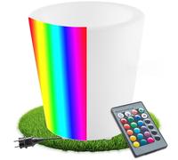 Pot lumineux - TECTAKE - Cylindre lumineux LED pot de fleur sceau à champagne 16 couleurs RGB et 5 modes d'éclairage - 38 x 40 cm