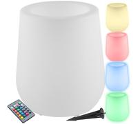 tectake® Pot de fleurs lumineux Ø38 x 44 cm Seau champagne Bac à glace Lampe jardin LED multicolore avec telecommande 16 couleurs Luminaire exterieur Éclairage extérieur Eclairage piscine