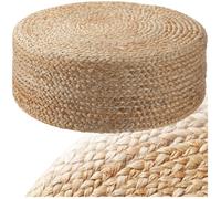 TECTAKE Pouf BANNO ELIPSE rond en jute style bohème fait main 100 % fibres naturelles