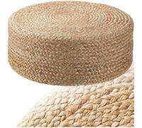TECTAKE Pouf BANNO ELIPSE rond en jute style bohème fait main 100 % fibres naturelles