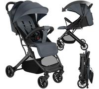 tectake® Poussette compacte 0-36 mois Pliable avec Panier de rangement Dossier inclinable Harnais 5 points Poussette compacte & légère Poussette voyage Accessoires Bébé Nouveau né Enfant Baby stroller