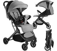 tectake® Poussette compacte 0-36 mois Pliable avec Panier de rangement Dossier inclinable Harnais 5 points Poussette compacte & légère Poussette voyage Accessoires Bébé Nouveau né Enfant Baby stroller