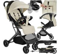 tectake® Poussette compacte 0-36 mois Pliable avec Panier de rangement Dossier inclinable Harnais 5 points Poussette compacte & légère Poussette voyage Accessoires Bébé Nouveau né Enfant Baby stroller