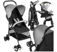 Poussette pliable avec harnais à 5 points noir/gris