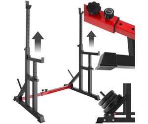 tectake® Rack de Squat Repose Barre Musculation, Réglable en Hauteur et Largeur, Cadre en Acier, Charge Max 120 kg, Rack Musculation Support pour Barre Haltères Disque Olympique - Diverses Options