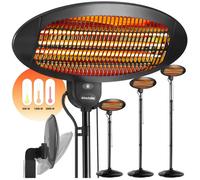 TECTAKE Radiateur infrarouge SOLARIS MONOLITH 2000W réglable en hauteur avec 3 puissances et protection anti-basculement