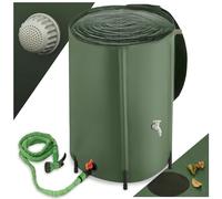tectake® Récupérateur Eau de Pluie Pliable Réservoir d'eau Cuve Eau de Pluie Filtre en Filet Inoxydable Résistant aux Intempéries pour Arrosage Jardin Potager Plantes Arrosage Gazon - 380 litres