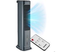 tectake® Rafraichisseur d'air 4-en-1, Refroidisseur Portable, Ventilateur, Humidificateur, Purificateur d'air HEPA, Réservoir 5 L, 3 Modes, 3 vitesses, Oscillation, Minuterie 12H, Silencieux, Gris