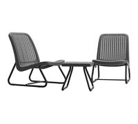 TecTake® Salon de Jardin Exterieur en Poly Rotin & Acier laqué époxy 2 Personnes Ensemble Fauteuil Salon & Table de Jardin, Mobilier pour Amenagement Balcon Terrasse