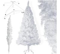 tectake® Sapin de Noël Artificiel Type Nordmann 180 cm, 533 Branches, Blanc avec Pied Metallique Arbre de Noel Sapin de Noel Artificiel pour Décoration Noel - Plusieurs Tailles