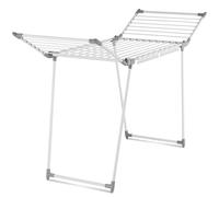 tectake® Séchoir à Linge Pliable 1,8m, Ailes latérales, Pieds antidérapants | 25 Barres de Séchage, 2 Supports petites pièces intégrés (54 pièces max.), Ailes latérales hautes et larges, Compact, Blanc