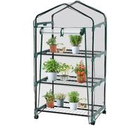 tectake® Serre de Balcon en Acier Thermo-Laqué & PVC Anti UV avec 3 étagères pour Potager Exterieur Serre de Jardin pour Hivernage Tente Abri pour Les Plantes Serre à semis Jardinage - 69x49x133cm