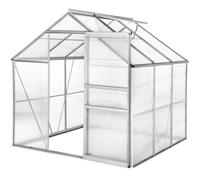 tectake® Serre de Jardin en Aluminium Polycarbonate pour Potager Exterieur Serre de Jardin pour Hivernage Tente Abri pour Les Plantes Serre à semis Jardinage - 190x185x195 cm