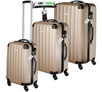 TecTake® Set de Valise de Voyage 3 Pcs. Valise Grande Taille Valise soute Valise Cabine Petite Valise Sacs de Voyage Valise Maternité ABS avec roulettes 360° Poignée télescopique Pèse Bagage