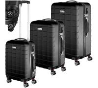 TecTake® Set de Valise de Voyage 3 Tailles - Grande, Cabine et Petite - Sacs de Voyage Maternité ABS Avec Roulettes Pivotantes 360°, Cadenas et Poignée Télescopique