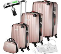 TecTake® Set de Valise de Voyage 4 Tailles Grande Taille & Cabine Petite Valise Sacs de Voyage Sac Maternité ABS avec roulettes Pivotantes 360° Cadenas Poignée télescopique