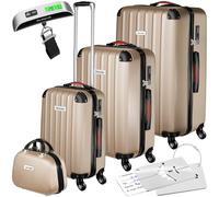 TecTake® Set de Valise de Voyage 4 Tailles Valise Grande Taille Valise Cabine Petite Valise Sacs de Voyage Valise Maternité ABS avec roulettes Pivotantes 360° Cadenas Poignée télescopique