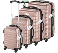 TecTake® Set de Valise de Voyage 4 Tailles Valise Grande Taille Valise Cabine Petite Valise Sacs de Voyage Valise Maternité ABS avec roulettes Pivotantes 360° Cadenas Poignée télescopique