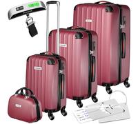 TecTake® Set de Valise de Voyage 4 Tailles Valise Grande Taille Valise Cabine Petite Valise Sacs de Voyage Valise Maternité ABS avec roulettes Pivotantes 360° Cadenas Poignée télescopique
