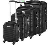 SET DE VALISES - TECTAKE - Set de valises rigides MILA 4 pièces pèse-bagages Grande résistance plastique ABS robuste - Noir
