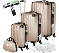 TecTake® Set de Valise de Voyage 4 Tailles Valise Grande Taille Valise Cabine Petite Valise Sacs de Voyage Valise Maternité ABS avec roulettes Pivotantes 360° Cadenas Poignée télescopique