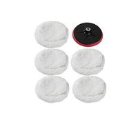 TECTAKE Set d'éponges de polissage 5 peaux de polissage 220mm blanc