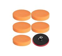 TECTAKE Set d'éponges de polissage moyen 5 éponges de polissage 150 mm orange