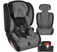 tectake® Siège Auto Enfant, I-Size ECE R129, Harnais à 5 Points, 76-150 cm | dès 15 Mois, max. 36 kg, Appui-Tête réglable sur 8 Positions, Protection Chocs latéraux, Réducteur amovible, gris foncé/noir
