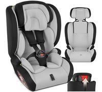 tectake® Siège Auto Enfant, I-Size ECE R129, Harnais à 5 Points, 76-150 cm | dès 15 Mois, max. 36 kg, Appui-Tête réglable sur 8 Positions, Protection Chocs latéraux, Réducteur amovible, gris clair/noir