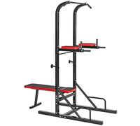 tectake® Station de Musculation Cage de Musculation Banc de Musculation Pliable Barre de Tractions Appareil Musculation Banc d'haltères Barre Musculation Sport Maison Fitness 180 x 95 x 210 cm