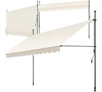 tectake Store banne sans Perçage Auvent Marquise Retractable avec Manivelle Multi-Fonction Store latéral Enroulable Brise Vue Brise Soleil Opaque en Aluminium - Beige, 350 x 180 cm