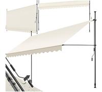 tectake Store banne sans Perçage Auvent Marquise Retractable avec Manivelle Multi-Fonction Store latéral Enroulable Brise Vue Brise Soleil Opaque en Aluminium - Beige, 400 x 180 cm