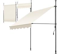 tectake Store banne sans Perçage Auvent Marquise Retractable avec Manivelle Multi-Fonction Store latéral Enroulable Brise Vue Brise Soleil Opaque en Aluminium - Beige, 150 x 180 cm