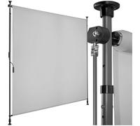 tectake® Store banne sans Perçage Vertical avec Manivelle, Multi-Fonction Store Vertical Enroulable Brise Soleil Brise Vue Jardin Brise Vue Balcon Opaque en Acier laqué époxy - Gris Clair, 150x310cm