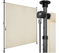 tectake® Store banne sans Perçage Vertical avec Manivelle, Multi-Fonction Store Vertical Enroulable Brise Soleil Brise Vue Jardin Balcon Opaque en Acier laqué époxy - Beige, 150 x 310 cm