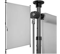 tectake® Store banne sans Perçage Vertical avec Manivelle, Multi-Fonction Store Vertical Enroulable Brise Soleil Brise Vue Jardin Brise Vue Balcon Opaque en Acier laqué époxy - Gris Clair, 100x310cm