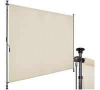 tectake® Store banne sans Perçage Vertical avec Manivelle, Multi-Fonction Store Vertical Enroulable Brise Soleil Brise Vue Jardin Brise Vue Balcon Opaque en Acier laqué époxy - Beige, 200 x 310 cm