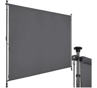 tectake® Store banne sans Perçage Vertical avec Manivelle Multi-Fonction Store Vertical Enroulable Brise Soleil Brise Vue Jardin Brise Vue Balcon Opaque en Acier laqué époxy - Gris foncé, 200 x 310 cm