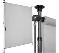 tectake® Store banne sans Perçage Vertical avec Manivelle, Multi-Fonction Store Vertical Enroulable Brise Soleil Brise Vue Jardin Balcon Opaque en Acier laqué époxy - Gris Clair, 120x310cm