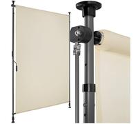 tectake® Store banne sans Perçage Vertical avec Manivelle, Multi-Fonction Store Vertical Enroulable Brise Soleil Brise Vue Jardin Brise Vue Balcon Opaque en Acier laqué époxy - Beige, 100 x 310 cm