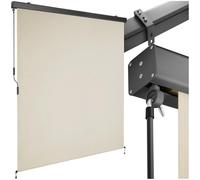 tectake® Store banne Vertical avec Manivelle, Multi-Fonction Store Vertical Enroulable Brise Soleil Brise Vue Jardin Brise Vue Balcon Opaque en Acier laqué époxy - Beige, 160 x 250 cm