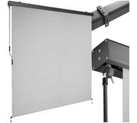 tectake® Store banne Vertical avec Manivelle, Multi-Fonction Store Vertical Enroulable Brise Soleil Brise Vue Jardin Brise Vue Balcon Opaque en Acier laqué époxy - Gris Clair, 180 x 250 cm