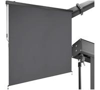 tectake® Store banne Vertical avec Manivelle, Multi-Fonction Store Vertical Enroulable Brise Soleil Brise Vue Jardin Brise Vue Balcon Opaque en Acier laqué époxy - Gris foncé, 200 x 250 cm
