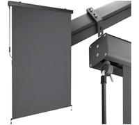 tectake® Store banne Vertical avec Manivelle, Multi-Fonction Store Vertical Enroulable Brise Soleil Brise Vue Jardin Brise Vue Balcon Opaque en Acier laqué époxy - Gris foncé, 120 x 250 cm